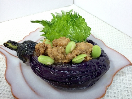 なすの丸ごと素揚げ～肉みそ詰め～