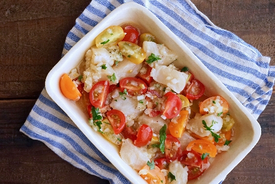 ほたてとミニトマトのマリネ