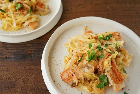 豚肉とキャベツのマスタード煮