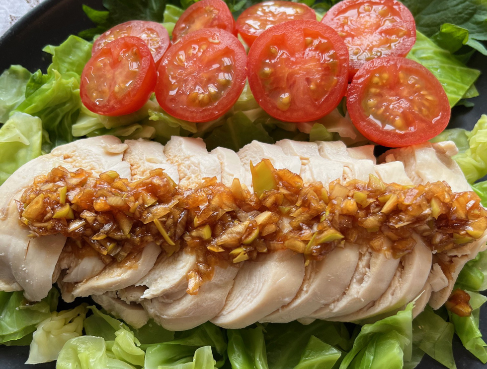 Vol15 蒸し鶏さっぱりネギソースかけ